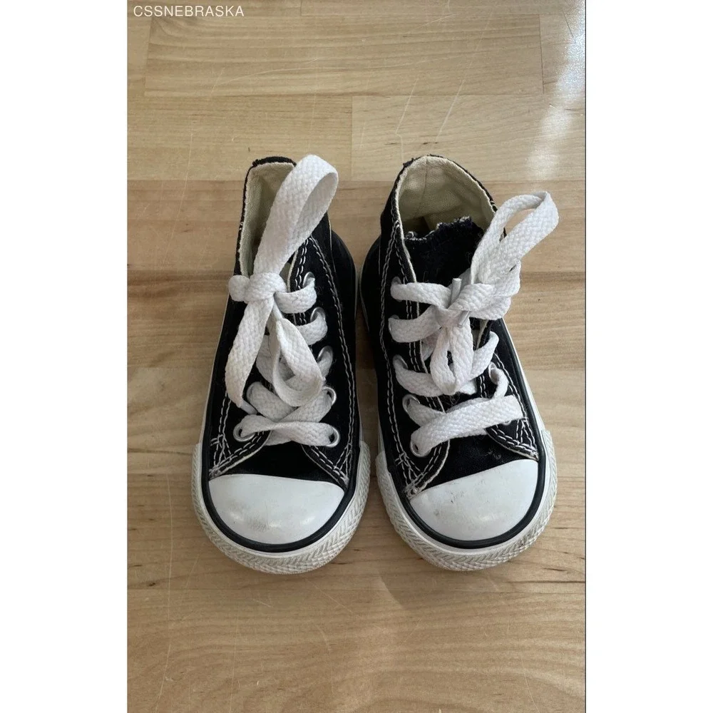 Converse Chuck Taylor All Star Black White High Top Toddler Sneakers Size 4